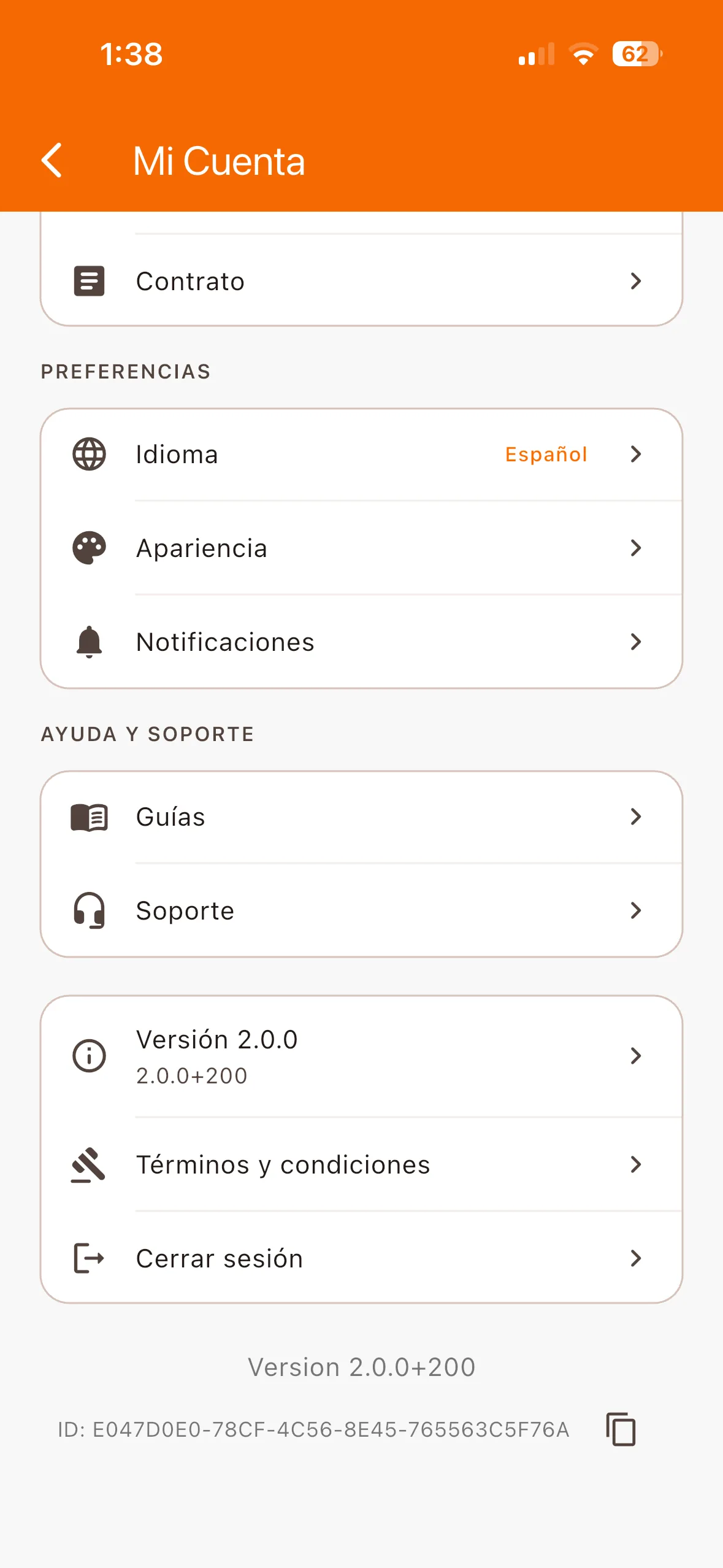 Más opciones de Mi Cuenta