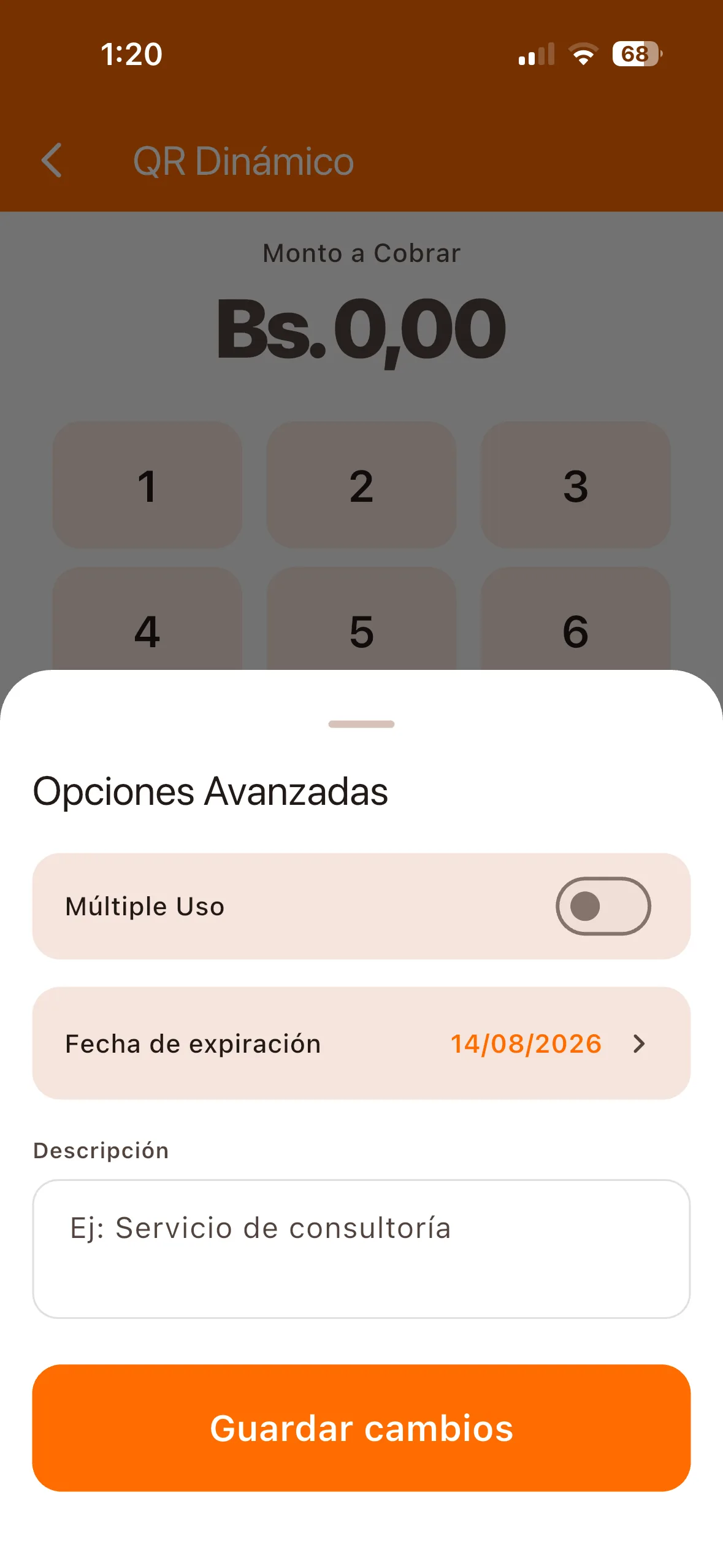 Opciones avanzadas del QR Dinámico